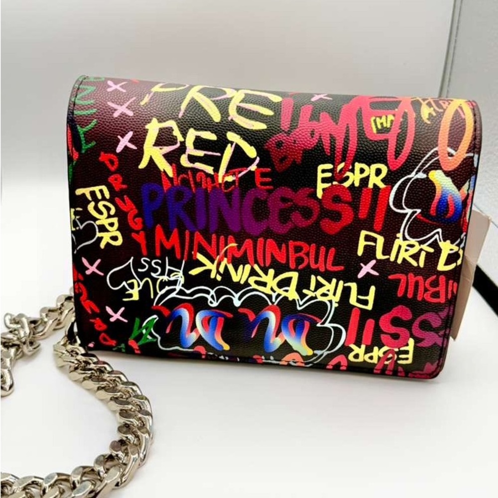 Graffiti Print Crossbody Bag | Colorful Streetwear Designer Inspired Purse